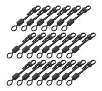TEMOOUES Lot de 20 émerillons de pêche à la carpe avec mousqueton pour changer rapidement les anneaux de pêche, granulés, connecteurs, accessoires de pêche, émerillons avec bouton-pression