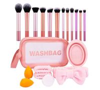 TEMOOUES Lot de 20 pinceaux de maquillage avec sac de rangement pour fard à paupières, anti-cernes