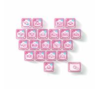 TEMOOUES Lot de 21 capuchons de touches sur le thème du chaton avec jolis motifs de cœurs noirs pour claviers mécaniques personnalisables
