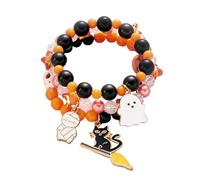 TEMOOUES Lot de 3 breloques réglables en alliage léger en forme de citrouille pour Halloween, accessoires de fête, bijoux à breloques sur le thème des vacances, taille unique, Comme décrit