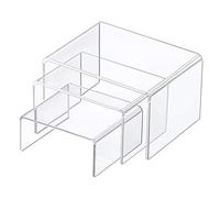 TEMOOUES Lot de 3 présentoirs en acrylique transparent pour produits et desserts, cupcakes, bijoux, boîte de rangement