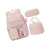 TEMOOUES Lot de 3 sacs à dos d'école légers avec trousse à crayons pour fille et femme - Joli sac à dos de voyage - Sac à dos de voyage, b, One Size