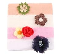 TEMOOUES Lot de 4 bandeaux à fleurs en tissu clair et doux pour enfants âgés de 0 à 3 ans, anniversaires et activités scolaires