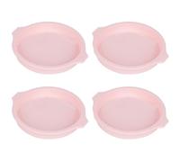 TEMOOUES Lot de 4 moules à gâteau élégants en silicone anti-adhésif Idéal pour les gâteaux ronds et les desserts créatifs