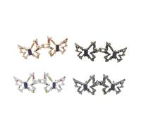 TEMOOUES Lot de 4 paires de boutons papillon pour jeans - Boucles de taille amovibles