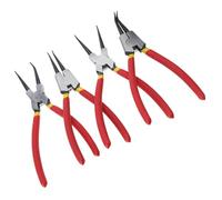 TEMOOUES Lot de 4 pinces à circlips internes/externes très résistantes pour retirer les anneaux et retenir les anneaux droits, courbés
