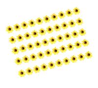 TEMOOUES Lot de 50 têtes de fleurs artificielles jaunes de 4 cm, 6 cm, 10 cm, fleurs décoratives pour couronnes, décorations de fête de mariage, fleurs artificielles jaunes faux tournesol pour projets