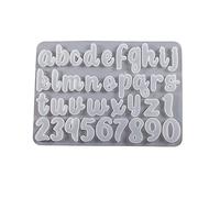 TEMOOUES Moule en silicone avec chiffres et lettres de l'alphabet - Moule en silicone époxy pour la fabrication de bijoux