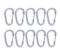 TEMOOUES Mousqueton À Ressort en Forme De D 10 Pièces Crochet pour Porte-clés pour Hamacs Camping Randonnées Pêche Mousqueton