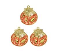 TEMOOUES Nauticals Inspire Lot de 3 pendentifs multicolores en coquillages et étoiles de mer pour création de collier, taille unique, Comme décrit, Comme décrit.