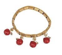 TEMOOUES Pendentif coloré avec breloque fruit et piment, bracelet en acier inoxydable pour femmes et filles, accessoire de mode, bijoux de mode italiens, taille unique, Comme décrit