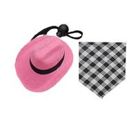 TEMOOUES Petit Animal De Compagnie Homburg Chapeau Triangle Hamster Mouchoirs Réglable Cravate pour La Mode Vêtements pour Animaux De Compagnie Halloween Tenue Accessoires Lapin Cowboy Costume