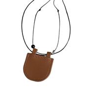 TEMOOUES Pochettes suspendues en cuir robustes, accessoire de mode pour écouteurs et monnaie, adaptées adultes branchés qui portent un collier en cuir vintage