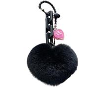 TEMOOUES Porte-clés En Forme De Cœur Peluche Ornements Suspendus Pompons Breloque Pour Pendentif Souple Décorations Forme Cœur