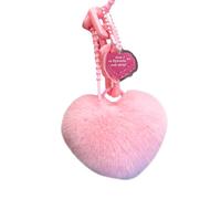 TEMOOUES Porte-clés En Forme De Cœur Peluche Ornements Suspendus Pompons Breloque Pour Pendentif Souple Décorations Forme Cœur