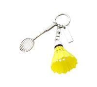 TEMOOUES Porte-clés tendance en forme de raquette de badminton sur le thème du sport - Accessoire pour un usage quotidien - Cadeau pour les amateurs de badminton, jaune, taille unique