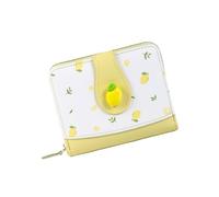 TEMOOUES Portefeuille à deux plis - Porte-cartes de crédit minimaliste - Portefeuille décontracté pour femme - Porte-monnaie tendance - Pour pièces de monnaie - Pochettes pour femmes, jaune, Beauté de