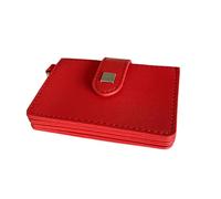 TEMOOUES Portefeuille compact en cuir synthétique pour femme - Porte-cartes multifonction pour le travail et les voyages, Rouge, Beauté de masse