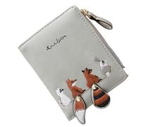 TEMOOUES Portefeuille Court en Cuir PU Brodé pour Femmes avec Plusieurs Fentes Cartes Et Poche À Monnaie Zippée Le Travail Portefeuille De Poche Quotidien