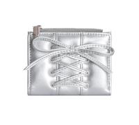 TEMOOUES Portefeuille simple et court en cuir synthétique pour femme - Porte-monnaie - Joli nœud - Porte-cartes à deux volets - En cuir synthétique - Pour femme, Argenté., Beauté de masse