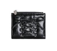 TEMOOUES Portefeuille simple et court en cuir synthétique pour femme - Porte-monnaie - Joli nœud - Porte-cartes à deux volets - En cuir synthétique - Pour femme, Noir , Beauté de masse