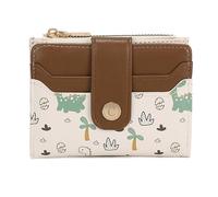 TEMOOUES Portefeuilles pour femmes et filles avec porte-cartes en cuir synthétique à deux volets, sacs à main compacts, simples et courts, marron, Beauté de masse