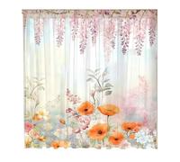 TEMOOUES Rideau transparent en polyester lavable en machine avec passe-tringle pour une installation simple et un faible entretien, rideaux filtrant la lumière à usage domestique