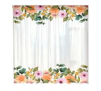 TEMOOUES Rideau transparent en polyester lavable en machine avec passe-tringle pour une installation simple et un faible entretien, rideaux filtrant la lumière à usage domestique