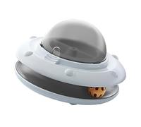 TEMOOUES Roue d'exercice automatique pour chats à libération lente Dispositif de distribution de collations avec plusieurs modèles de mouvement Durabilité Mangeoires automatiques pour chats