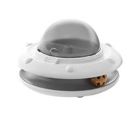 TEMOOUES Roue d'exercice automatique pour chats à libération lente Dispositif de distribution de collations avec plusieurs modèles de mouvement Durabilité Mangeoires automatiques pour chats