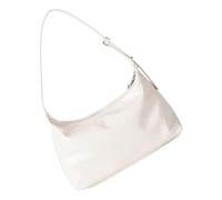 TEMOOUES Sac à bandoulière moderne ciré en polyuréthane léger sous les aisselles, sac à main multifonction avec design intérieur structuré, sac à main compact organisé pour femme, blanc, One Size