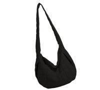 TEMOOUES Sac à bandoulière polyvalent froissé léger et résistant à l'eau en nylon spacieux pour le travail, les voyages, les essentiels en plein air, sac froncé inspiré du nuage, Noir , One Size