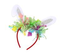TEMOOUES Serre-tête avec oreilles de lapin, accessoires photo, serre-tête de Pâques, bandeau amusant pour festival de musique, bandeau de Pâques pour adulte