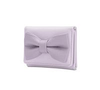 TEMOOUES Style coréen - Porte-cartes court - Portefeuille à trois volets en cuir synthétique - Nœud élégant pour changer de sac à main - Style coréen avec porte-cartes, violet, Taille unique