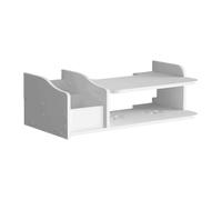 TEMOOUES Support mural ventilé à double couche : fixation par déni de perçage pour gestion des câbles d'accès coulissante pour installation moderne de télétravail deux stratifiés