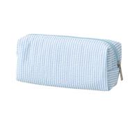 TEMOOUES Trousse à crayons de voyage légère rayée avec fermeture éclair - Multifonctionnelle pour l'école, le bureau, les fournitures de bureau, les fournitures de bureau, les pochettes de rangement