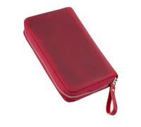TEMOOUES Trousse à crayons en cuir véritable avec plusieurs compartiments traditionnels et tendance avec finition oxydante Motif cheval furieux, b