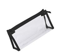 TEMOOUES Trousse à crayons pratique transparente de grande capacité pour maquillage, fournitures scolaires et de bureau, Noir