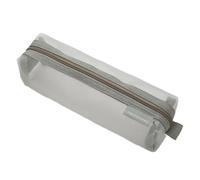 TEMOOUES Trousse à crayons transparente simple pour l'école, organiseurs pour gommes, marqueurs, ciseaux, boîte de rangement transparente, portable et simple, Vert matcha.