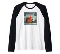 Temp de jeudi 350 °F - Graphique drôle de la Turquie de Thanksgiving Manche Raglan