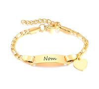 TempBeau Bracelet Personnalisés prénom Fille : Enfant Bébé Bracelets Gravaure doré réglables Petits Bijoux Cadeaux Acier inoxydable Bracelet pour femmes et filles