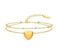 TempBeau Bracelet pour femme plaqué or 18 carats - Bracelet pour femme - Or et argent - Pour maman, épouse, petite amie - Cadeau d'anniversaire pour la fête des mères, Du kannst es regulieren, Cuivre