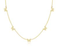 TempBeau Collier Acier Inoxydable Femme Bijoux - Collier Ras de Cou Femme 18K Plaqué Or Bijoux, Pendentif Cœur Papillon Trèfle, Cadeau Anniversaire Mariage