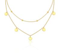 TempBeau Collier pour femme avec pendentif, en or 18 carats, en acier inoxydable, 40 + 5 cm, pour anniversaire, fête des mères, cadeau d'anniversaire, Du kannst es regulieren, Acier inoxydable, Sans