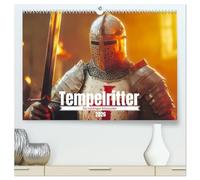 Tempelritter - Ein mächtiger Ritterorden (hochwertiger Premium Wandkalender 2026 DIN A2 quer), Kunstdruck in Hochglanz: Tapfere Ritter