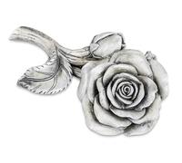 TEMPELWELT® Figurine décorative funéraire Rose - pétale de Rose 16 cm - polystone Aspect Pierre Gris, décoration funéraire, Fleur pour Lieu de deuil - décoration de Jardin