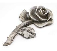 TEMPELWELT® Figurine décorative funéraire Rose - pétale de Rose 17 cm - polystone Aspect Pierre Gris, décoration funéraire, Fleur pour Lieu de deuil - décoration de Jardin