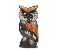 TEMPELWELT Figurine décorative hibou Wula en bois d'Albesia - Hauteur : 15 cm - Fabriquée à la main à Bali