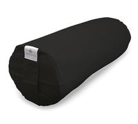 TEMPELWELT Housse de coussin 2 pièces pour coussin de yoga Rouleau de yoga 63 x 20 cm Housse de coussin en coton lin noir Intérieur naturel non garni Grand rouleau Zen Rouleau Yoga Bolster