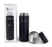 TEMPERA Bouteille Infuseur isotherme - 420ml | Double Paroi Acier inoxydable 316, Sans BPA | Filtre monobloc intégré | Étanche, Garde le chaud 8h, Froid 12h | Maté - Thé - Infusion